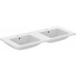 Ideal Standard i.Life B - Lavabo double 121x52 cm, avec trop-plein, 2 trous pour robinet, blanc T460201