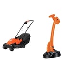 BLACK+DECKER Tondeuse Filaire 1200W, Tondeuse à Gazon Electrique 32 cm, 3 hauteurs réglables 23, 43 et 63 mm & Coupe-Bordures Filaire 350W, Coupe-Bordures Electrique 25 cm avec 2 Poignées