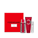 Salvatore Ferragamo Red Leather Gift Set Eau de Parfum 100 ml, Shower Gel 100 ml, Travel Spray 10 ml