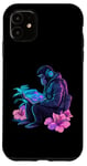 iPhone 11 Monkey with Headphones Synthwave Vaporwave Art Case