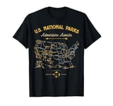 62 National Parks Map Gifts US Park Vintage Camping Hiking T-Shirt