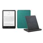 Kindle Paperwhite Signature Edition (2024 Release) 32 GB without ads, an Amazon Fabric Cover and a Made for Amazon Wireless Charging Dock