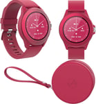 Montre Connectée Ronde Colorum Cw-300 - Montre Sport Homme Femme Avec Podometre - Smartwatch Etanche Ip68 - Montre Connectée Grande Autonomie - Montre Connectée Android Ios - Rose