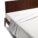 Guzzini Classic Parure de lit 1 Place et demie en Coton 180 x 280 cm 100% Percale certifiée OekoTex Frais et Respirant, Drap 1 Place et Demi étage sur Le Dessus pour Linge de lit Souple résistant