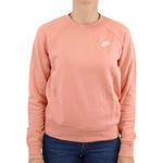 Nike W NSW ESSNTL Crew FLC T-Shirt à Manches Longues Femme Pink Quartz/White FR : 2XL (Taille Fabricant : 2XL)