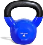 Yes4All KLD1 Vinyl Coated Cast Iron Kettlebell, Kettle Bell Weights Set - Blue Kettlebells, 6.8 kg