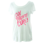 Under Armour Women's Power in Pink Go Fight Cure T-Shirt Small White