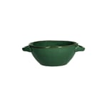 Rose and Tulipani Concerto Forest Green Soup Bowl with Handles