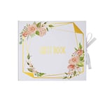 Neviti 775257 Geo Floral-Guest Book, Pink/Peach/Gold, 22 x 19.5 x 1.5