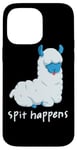 Coque pour iPhone 14 Pro Max Spitting Lama Happens Spit Alpaga amusant Jeu de mots