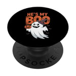 Costume d'Halloween pour couple de fantômes He's My Boo PopSockets PopGrip Interchangeable