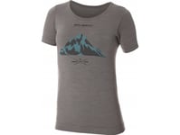 Brubeck Ss12720a Kortärmad T-Shirt, Dam Outdoor Wool Pro Grå M - Mountains 2