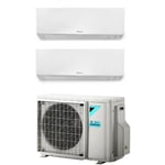 Climatiseur réversible Bi-split Daikin Dualsplit 9000 + 12000 btu R32 Blanc - Standard a+++