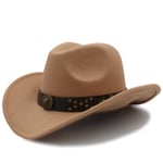 Miesten Villa Chapeu Länsi Cowboy Hattu Talvi Syksy Gentleman Jazz Cowgirl Sombrero Hombre Steampunk Lippalakki Koko 56 58cm