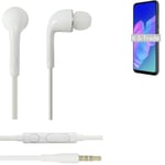Earphones pour Huawei P40 lite E in ear headset stereo blanc