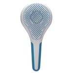 Michel Mercier Wet and Dry Hair Detangler - Soft Bristles Hair Brush - Anti-Slip Handle for Healthy Hair - Thick and Curly Hair - Blue-White - 1 pc