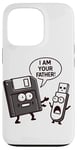 Coque pour iPhone 13 Pro Disquette vers clé USB 90s 00s Ordinateur Drôle Geek Joke