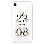 Coque Iphone XR avec votre date personnalisee et fleur