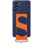 Samsung Silicone case with Strap for Galaxy S21FE (Navy)