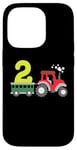 Coque pour iPhone 14 Pro Tracteur agricole 2ème anniversaire 2 ans pour tout-petits garçons enfants