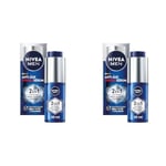 NIVEA MEN Sérum Power 2-en-1 LUMINOUS630® anti-âge & anti-taches (1 x 30 ml), Sérum hydratant enrichi en acide hyaluronique, Soin homme pour tous types de peaux (Lot de 2)