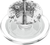 Skeleton Ribcage Anatomy with Flowers Butterflies PopSockets PopGrip for MagSafe