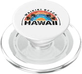 Waikiki Beach Rainbow Hawaïen Rétro PopSockets PopGrip pour MagSafe