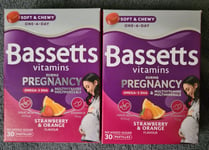 2 x Bassetts Vitamins During Pregnancy Strawberry & Orange x 60 New Date 09/25