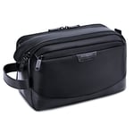 BAGSMART Trousse de toilette pour homme, organisateur de culture de voyage en cuir, kit double, trousse de rasage imperméable pour accessoires de toilette, Noir