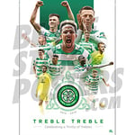 Affiche de football Celtic FC Trinity Treble A1 - Produit sous licence officielle - Disponible en tailles A3 et A1 (A1)