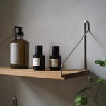 Vägghylla Shelf - Hyllplan i ek, Bredd 40 cm, Djup 20 cm, Utförande Natural Oiled Oak / Stainless Steel