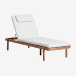 Chaise Longue Inclinable En Bois D'acacia Aderyn Brun Acacia