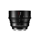 7artisans 50mm T2.0 Large Aperture Full Frame Cine Lens L-Mount, Manual Focus Low Distortion Cinema Lens Mirrorless Cameras Compatible for Sigma FP, Panasonic S1 S1H S5, Leica SL SL2, Black