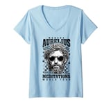 Womens Funny Stoic Philosophy Marcus Aurelius Meditations Tour V-Neck T-Shirt