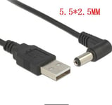 Câble D'alimentation Cc Coudé Noir 90 Usb Mâle À Mâle,Câble De Charge,Rallonge Usb,5.5x2.5mm,3.5x1.35mm,5.5x2.1mm,0.8m - Type 0.8-1 M #A