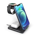 Wireless Charger Stand, GEEKERA 3 in 1 Fast Wireless Charging Station Dock for iPhone 13/13 Pro Max/iPhone 12/12 Pro Max/11 Pro Max/SE/XR/XS Max/8 Plus/Apple Watch 7/6/SE/5/4/3/2, Airpod Pro/3/2