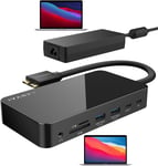 12-en-2 FusionDock 1 Station d'accueil MacBook USB C avec Alimentation 150W, Dock USB C pour MacBook M1/M2/M3 Pro/Max, 2*HDMI 2.0, 6*USB 5Gbps, 96W PD, SD/TF, Audio