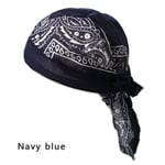 SnabbTorkande Bomulls Pirathatt Utomhus Sport Bandana navy blue