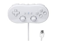 Manette plate Classic Pro pour Nintendo Wii, Wii U - 1,20 m – Blanc