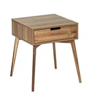 WENKO Table de Nuit scandinave en Bois FSC,Table d'appoint pour Le Salon, Table de Nuit avec Un Rangement intégré, Table de Chevet étroite, Petite Table avec tiroir, Acina, 50 x 55 x 50 cm