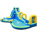 Relax4life - Château Gonflable pour Enfants avec Toboggan, Piscine, Mur d'Escalade, Aire de Jeux Aquatique avec Accessoires et Divertissements