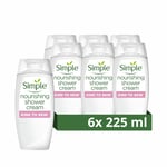 Simple Kind to Skin Nourishing Shower Cream pack of 6 dermatologically tested fo