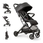 Poussette Canne Interbaby | Poussette Compacte de la Naissance à 48 Mois ou 22 kgs | Bouton de Pliage Rapide, Amortisseurs, Capote XXL Interchangeable | Poussette Minimum Plus Space Noir