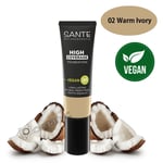 Sante Organic Natural Vegan High Coverage Foundation 02 Warm Ivory 25ml