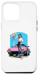 Coque pour iPhone 12 Pro Max Fille de style anime et manga devant une voiture de sport rose