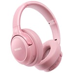 BERIBES Casque Bluetooth sans Fil - Durée de Lecture : 65 h - Casque Audio Bluetooth avec Micro 6 Modes EQ - Style Around-Ear - avec Microphone - pour iPhone/iPad/Ordinateurs Portables (Rose)