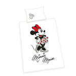 Herding Parure de Lit Minnie Mouse de Disney, Taie d'Oreiller 40 x 60 cm avec motif réversible, Housse de Couette 100 x 135 cm, avec Fermeture éclair, 100% Coton