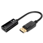 ATLANTIS A04-DP_HDMI Adaptateur Display Port (DP) vers HDMI, 4K 1080p 60 Hz, mâle-femelle pour connecter un PC/Notebook/MAC avec Display Port à un moniteur, projecteur avec entrée HDMI. Câble 18 cm.