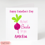 Personalised Funny Beetroot Valentines Day Card Girlfriend Boyfriend Husband