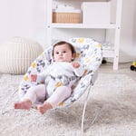 Baby Bouncer Chair - Elephant Pattern, 3-Point Harness, Suitable from Birth